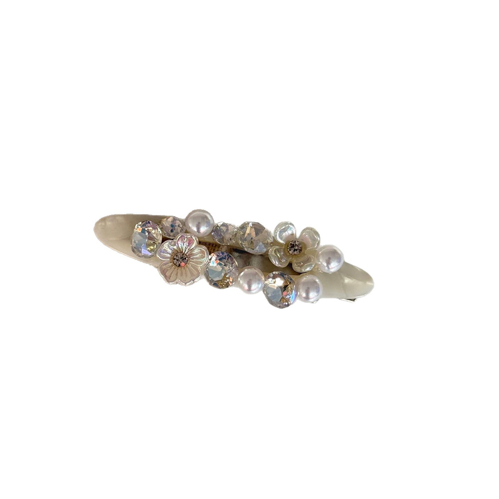 Pearl Crystal Flower Hair Clip - DippedShop Wholesale - #2371