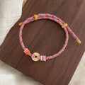 Stylish Handmade Weave Enamel Floral Bracelet 6W6JBR674