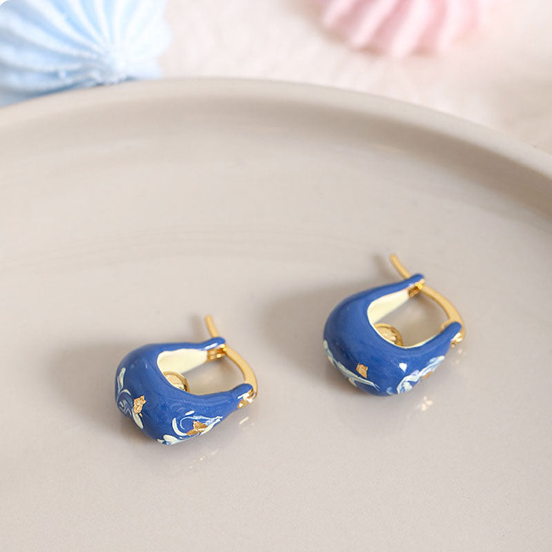 Enamel Drip Hoop Earrings - DippedShop Wholesale - #5571