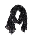 Vintage Cotton Linen Polka Dot Long Scarf 6W6NSC228