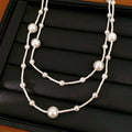 Minimalist Double Layer Beads Chain Necklace 6W6JNC932