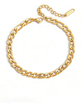Chunky Gold Plated Cubic Zirconia Chain Bracelet 6W6JBR359