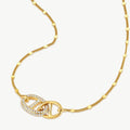 Trendy Cubic Zircon Gold Plated Chain Necklace 6W6JNC1028