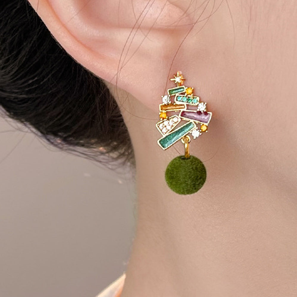 Christmas Tree Dangle Earrings - DippedShop Wholesale - #8179