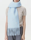 Cute Bowknot Solid Color Tassel Warm Scarf W6W6NSC127