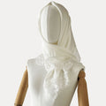 Elegant Solid Color Lace Trim Square Silk Scarf 6W6NSC223