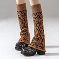 Vintage Leopard Pattern Rib Cuff Socks 6W8FSO1001