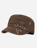 Retro Cross Embroidered Flat Cap - DippedShop Wholesale - #4243