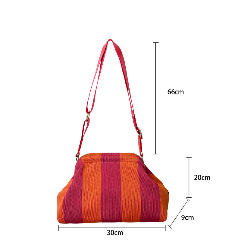 Stylish Color Block Striped Shoulder Bag 6W10BBG1935
