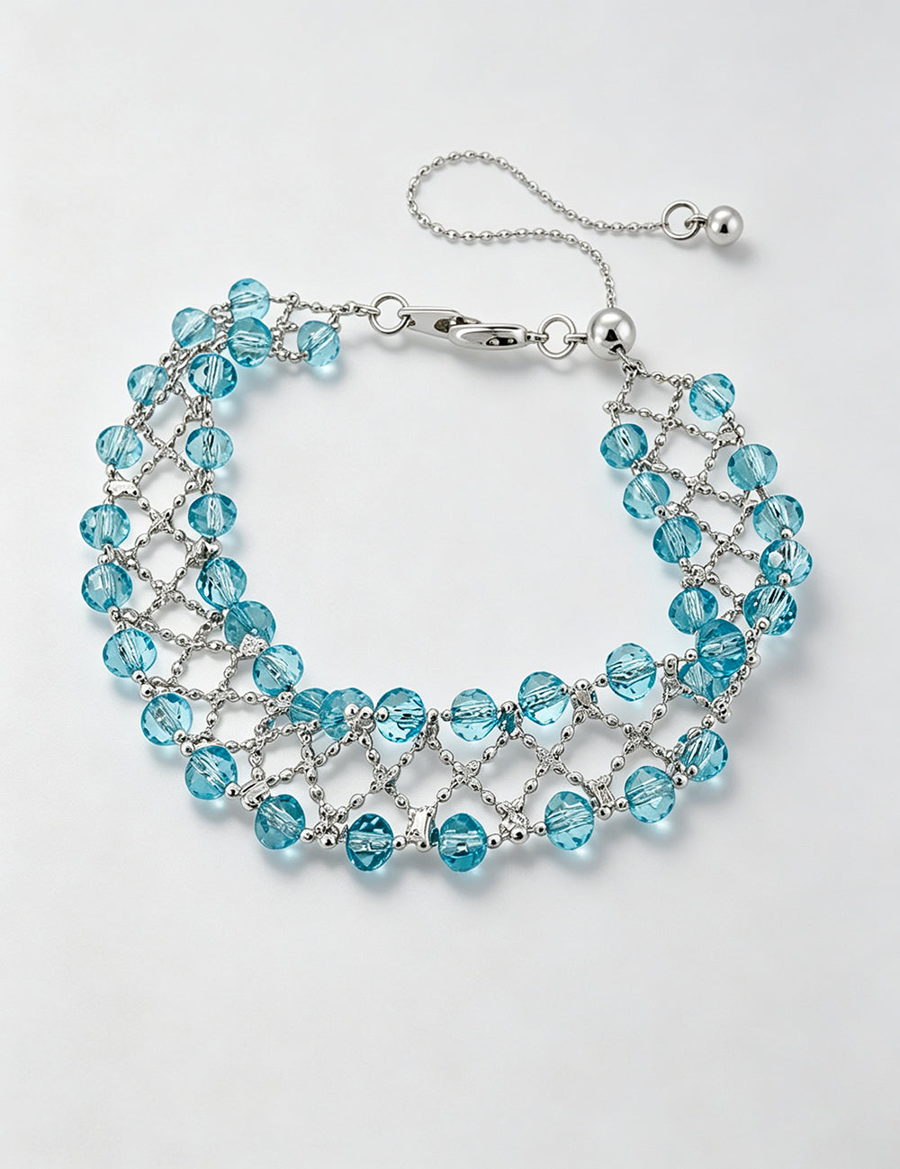 Stylish Solid Color Glass Beads Hollow Bracelet 6W6JBR692