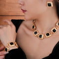 Retro Gold Plated Geometry Shape Chain Necklace 6W6JNC925