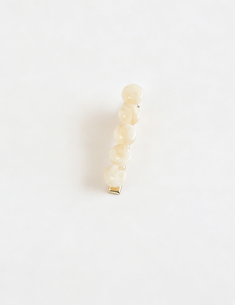 Simple Round Bead Non-Slip Duckbill Hair Clip 6W6HCP1258