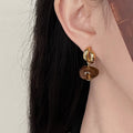 Chunky Irregular Gold Plated Resin Drop Earrings 6W6JER946