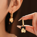 Vintage Gold Plated Lion Head Pendant Earrings 6W6JER810