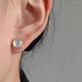 Minimalist Square Shell Gold Plated Stud Earrings 6W6JER948