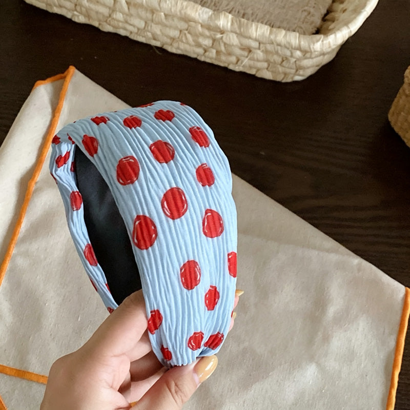 Vintage Polka Dots Ruched Wide Headband 6W6HBD287