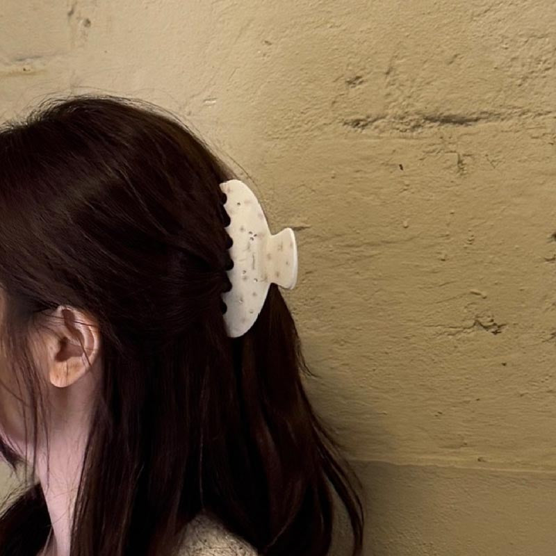Cute Bowknot Floral Print Acrylic Hair Claw 6W6HCP1298