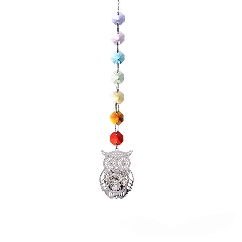 Colorful Crystal Owl Pendant Hanging Suncatchers MK2CZAS6H7HLS61