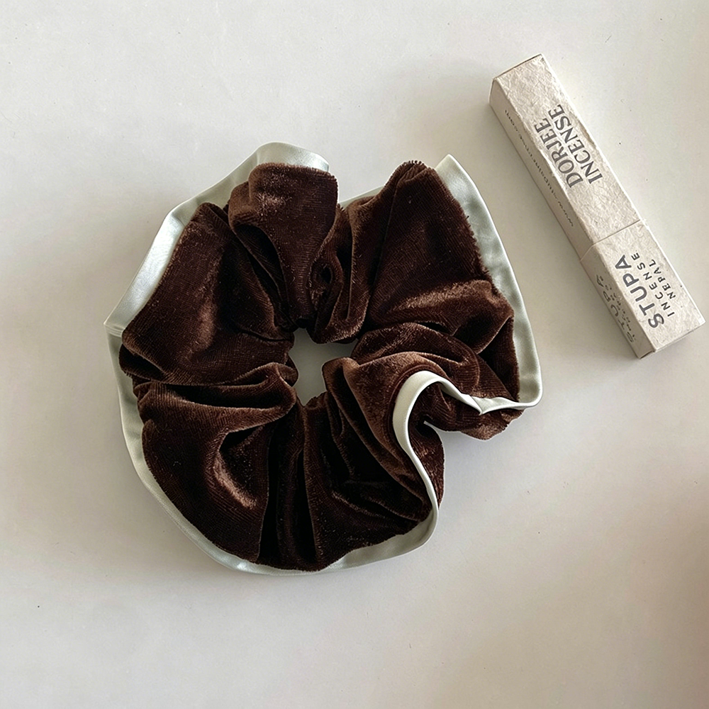 Velvet Satin Color Block Scrunchies Hair Scrunchie MK2BLW6W6HSR20