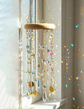 Iridescent Crystal Star Moon Tassel Suncatcher Wind Chime 6H7HLS217