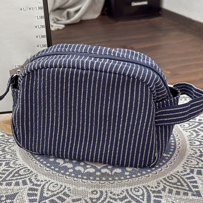 Minimalist Striped Large Capacity Portable Makeup Bag MK2BW6S10BOB87