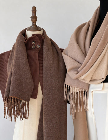 Reversible Fringe Scarf - DippedShop Wholesale - #1891