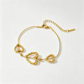 Trendy Cubic Zirconia Double-Layer Chain Bracelet 6W6JBR512