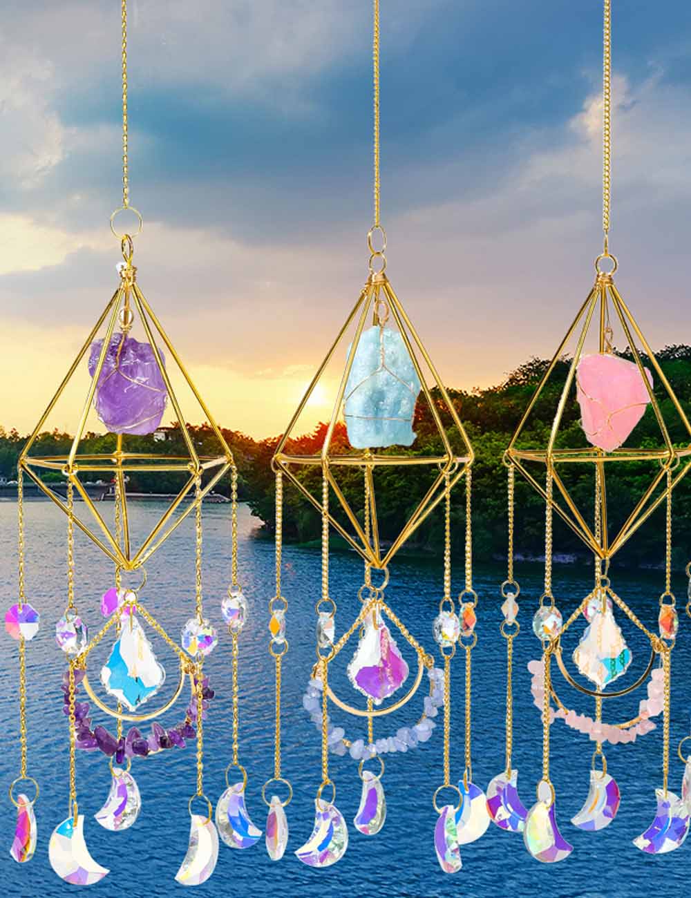 Crystal Geometric Suncatcher - DippedShop Wholesale - #0499