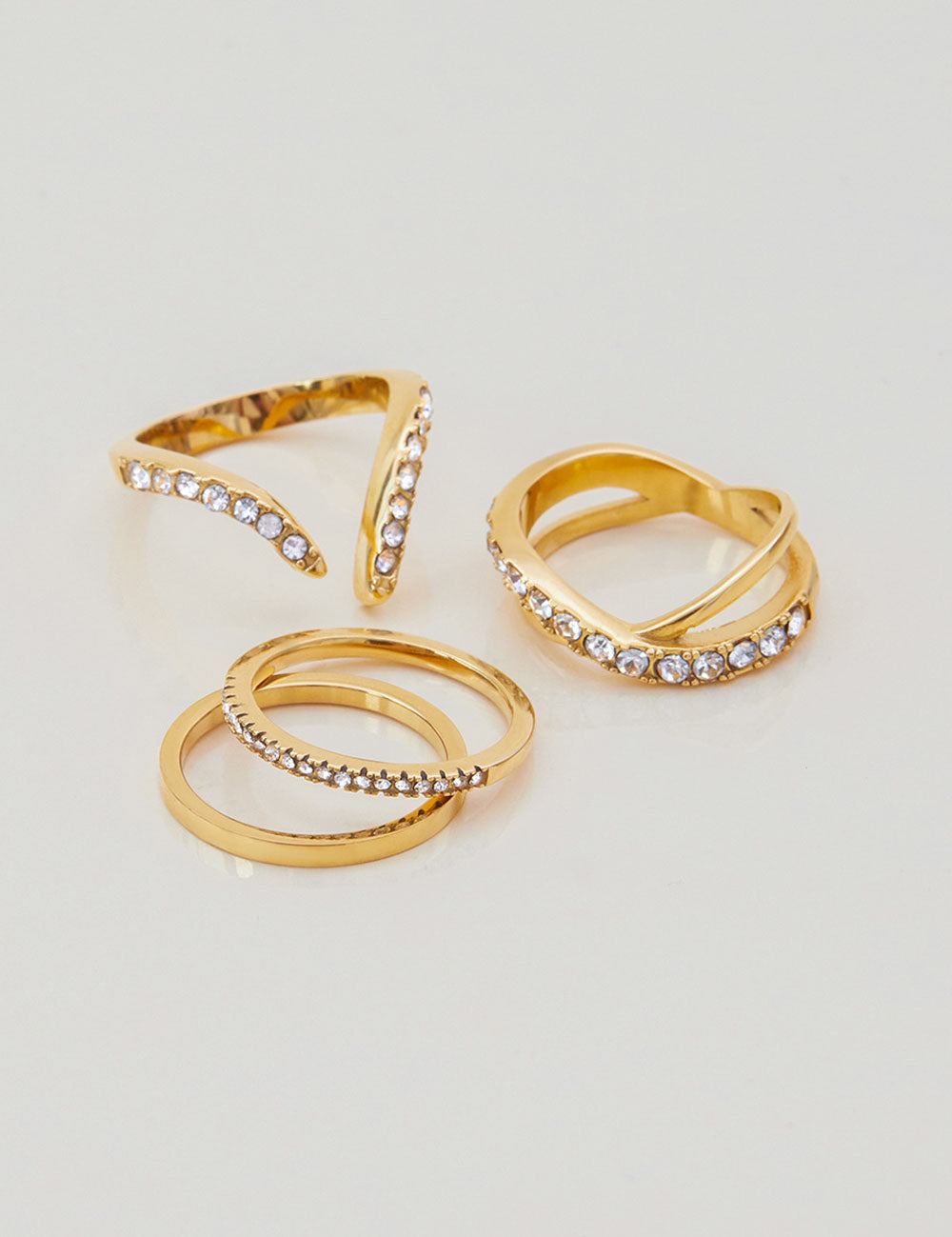 Trendy Rhinestone Gold Plated Geometric Ring DP25E738