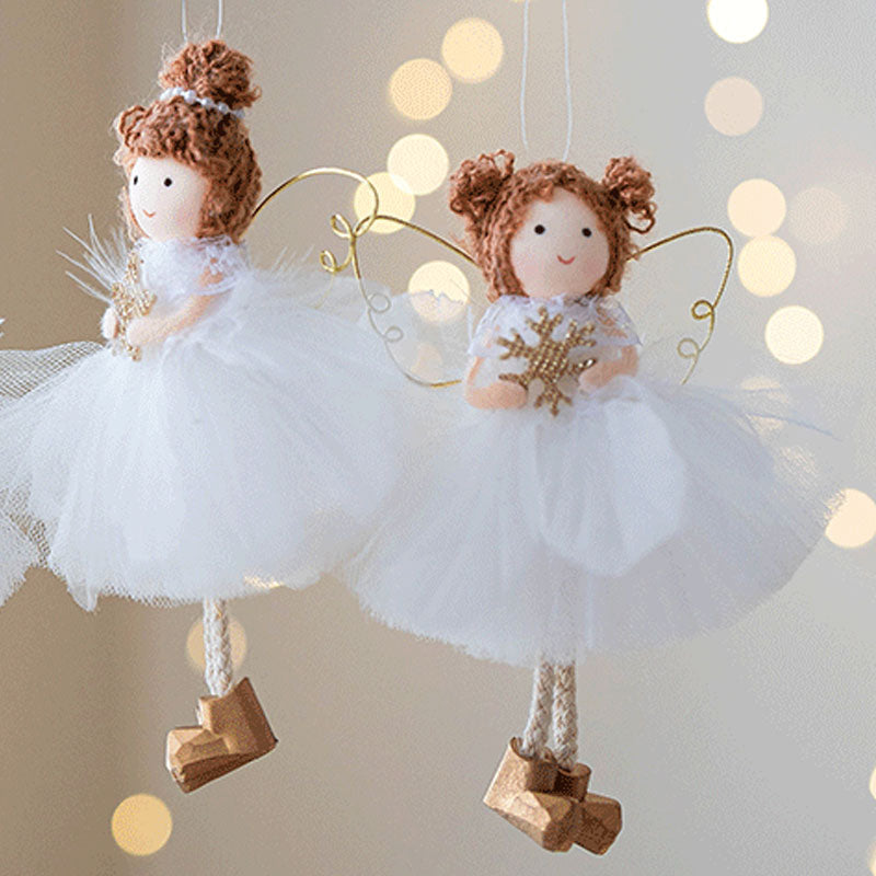 White Tulle Skirt  Angel Girl Christmas Tree Hanging DP25H458