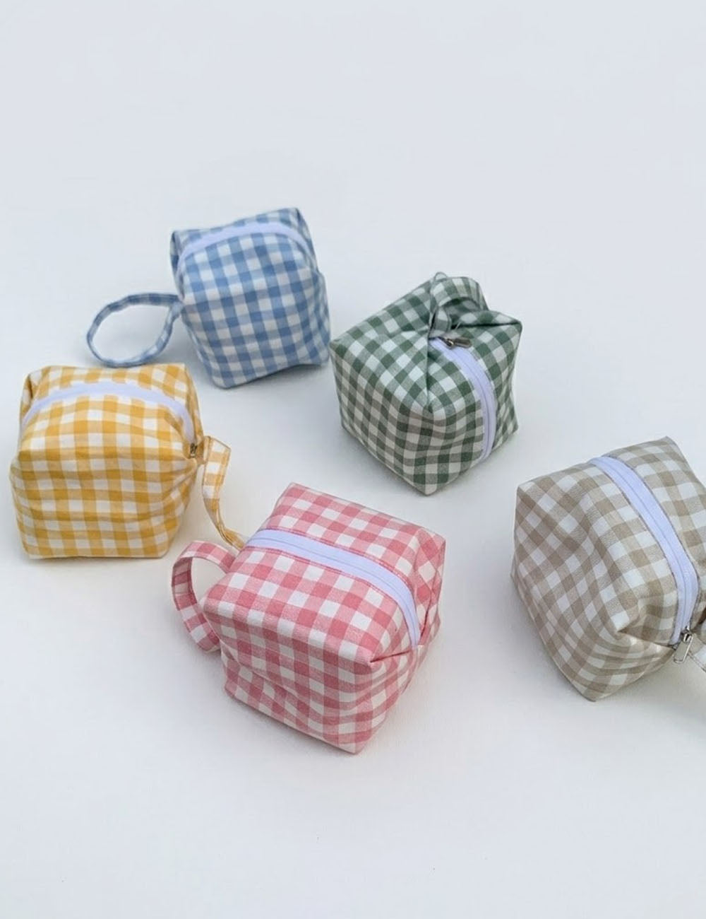 Color Contrast Plaid Mini Pouch - DippedShop Wholesale - #3011