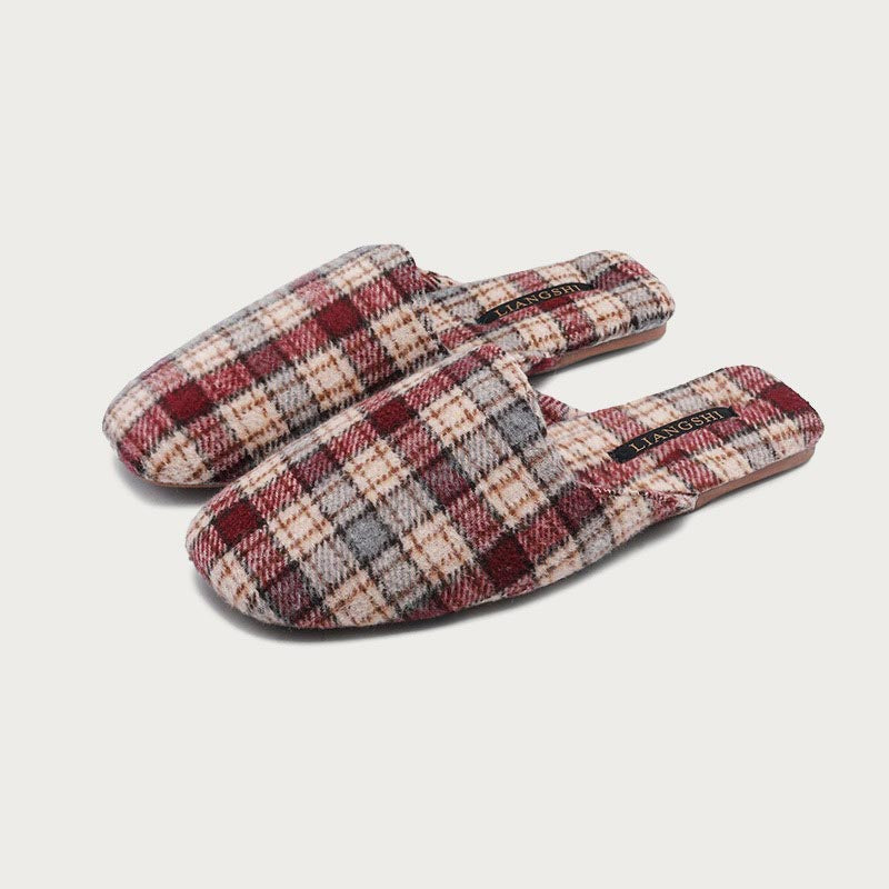 Plaid Color Block Soft Simple Slippers DP25G475