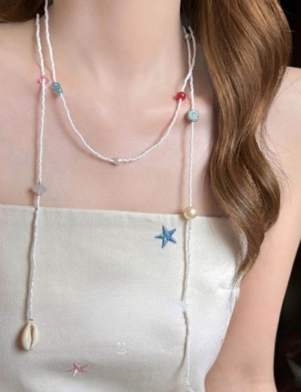 Shell Beaded Beach Necklace - DippedShop Wholesale - #3027