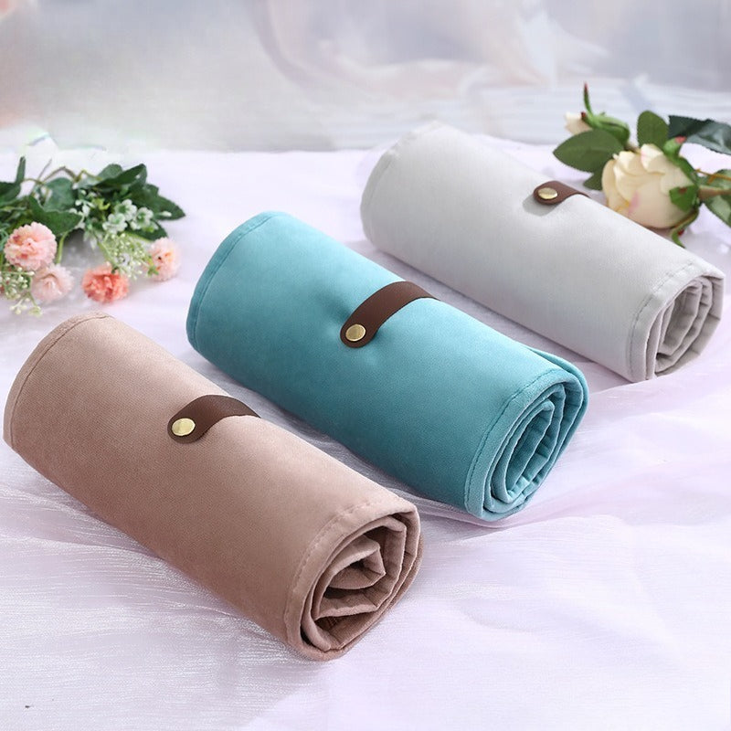 Stylish Solid Color Velet Jewelry Organizer Bag 8CW6BOB298L