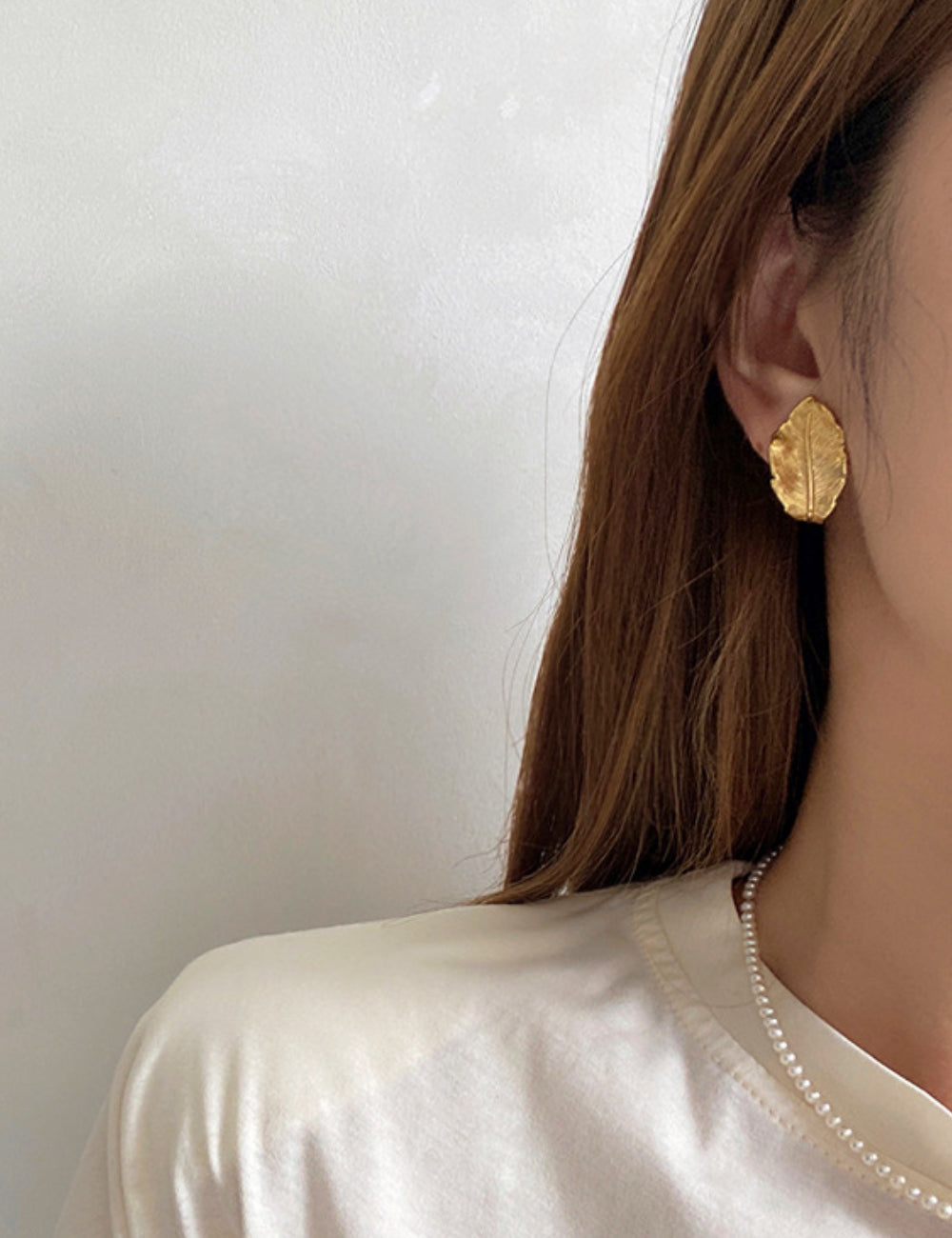 Simple Gold and Silver Leaf Classic Earrings DPJE10