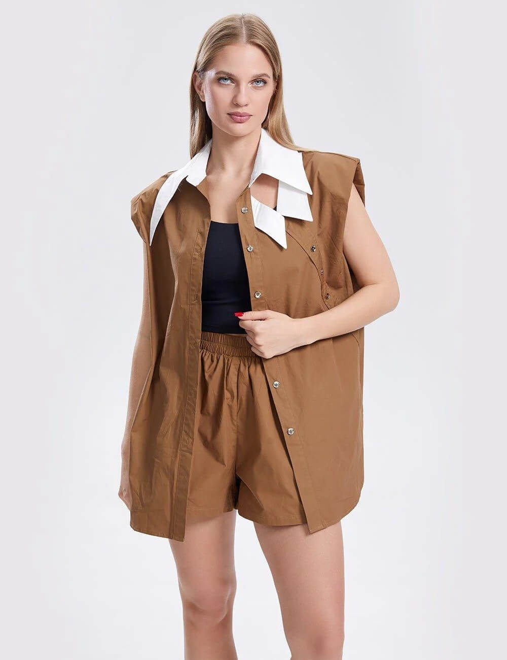 Sleeveless Shirt and Shorts Set - DippedShop Wholesale - #9491