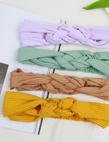 Simple Solid Colour Crossed Twist Headband DPJH3