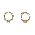 Gold Plated Rhinestone Hoop Earrings - DippedShop Wholesale - #8739