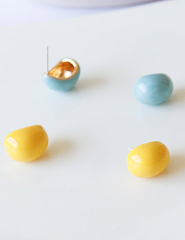 Cute Irregular Drip Glaze Geometric Stud Earrings DP25E731