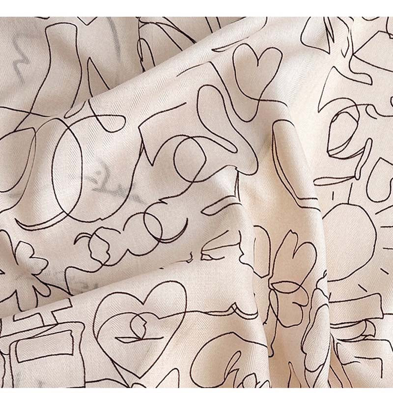 Trendy Print Cotton Linen Scarf - DippedShop Wholesale - #2739