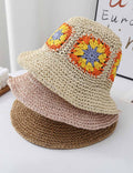 Floral Crochet Straw Hat - DippedShop Wholesale - #3987