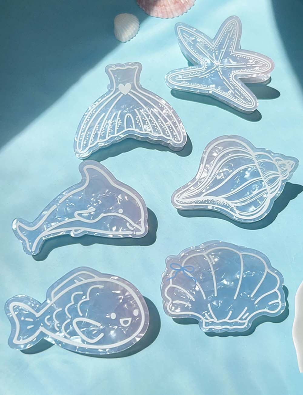 Ocean Whale Starfish Hair Claw - DippedShop Wholesale - #6227