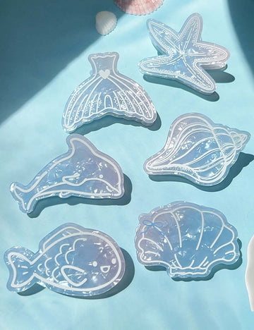Cute Ocean Whale Starfish Acrylic Hair Claw MK2PPM6W6HCP348