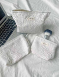 Minimalist Rose Embossed Travel Makeup Bag MK2BW6W10BOB407
