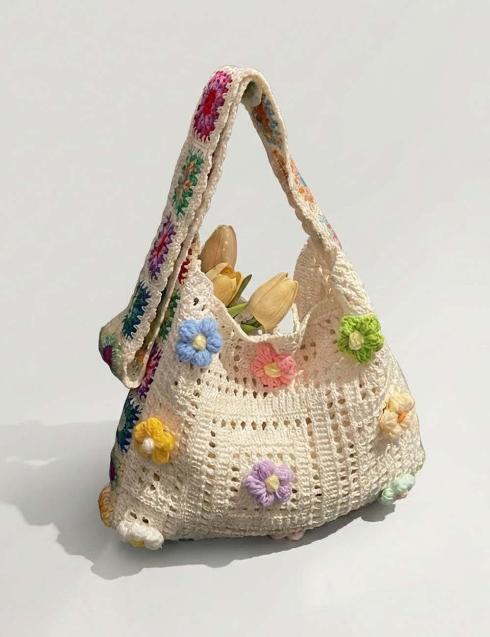Boho Crochet Shoulder Bag - DippedShop Wholesale - #3843
