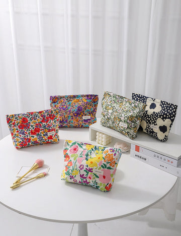 Colorful Floral Print Simple Cosmetic Bag DPB1012