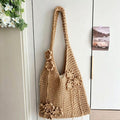 Crochet Flower Beach Tote Bag - DippedShop Wholesale - #6947