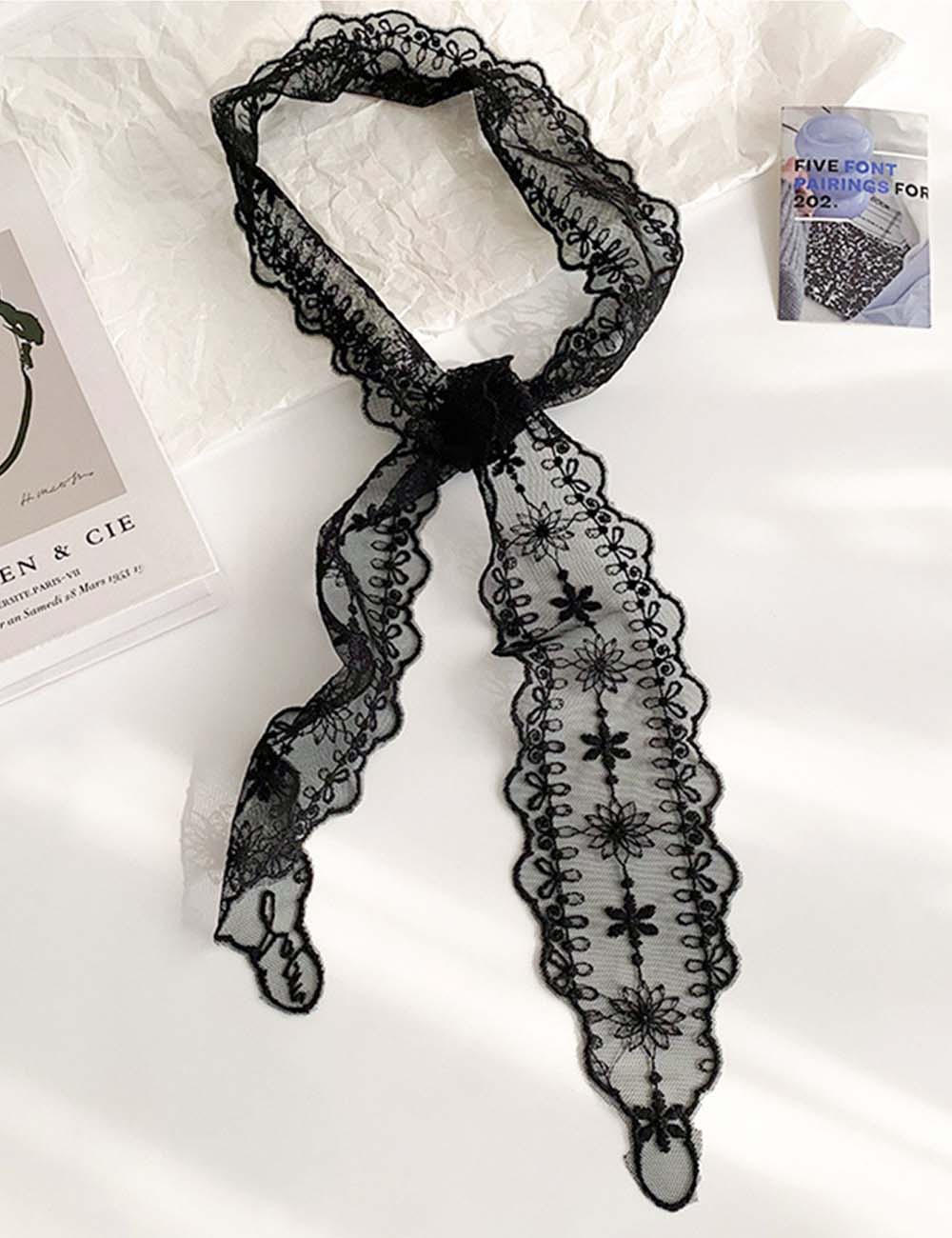 Elegant Floral Lace Scarf - DippedShop Wholesale - #0179