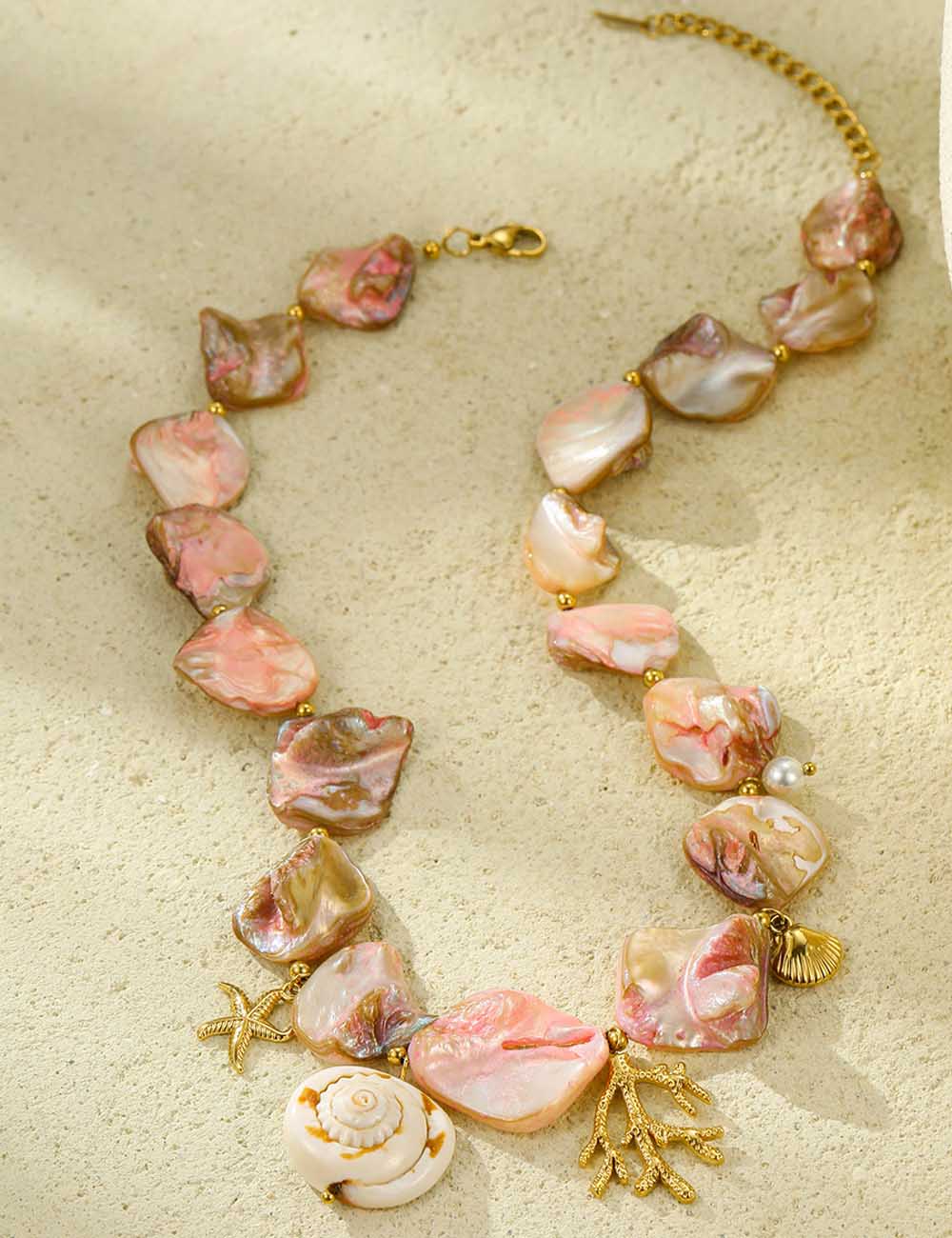 Geometric Shell Necklace - DippedShop Wholesale - #5971