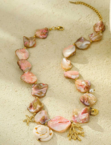 Geometric Shell Necklace - DippedShop Wholesale - #5971